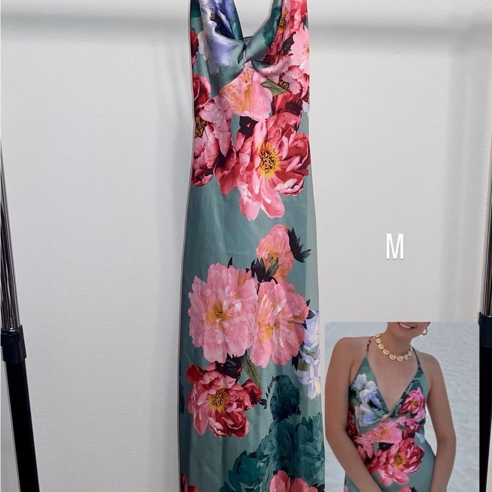 Floral Halter Maxi Dress - Multicolor